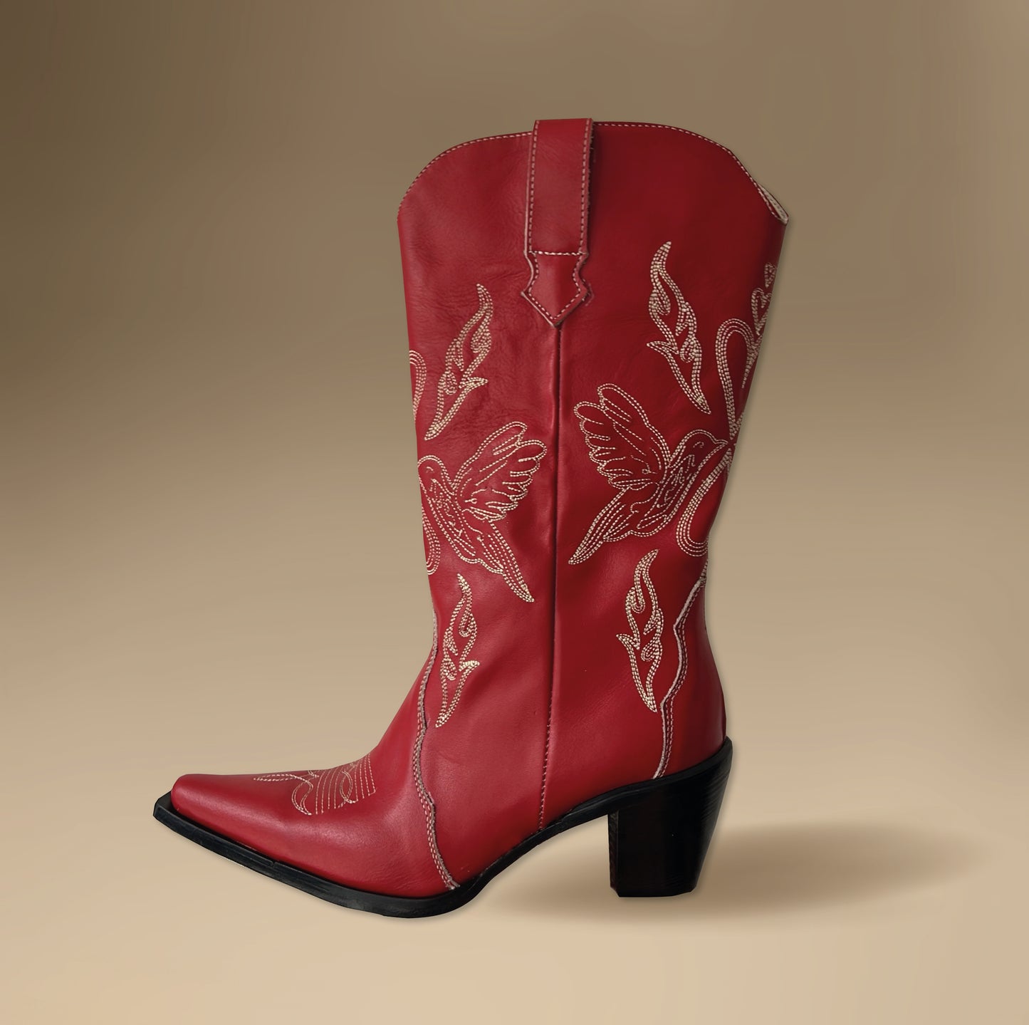 Botas de piel rojas modelo Cherry