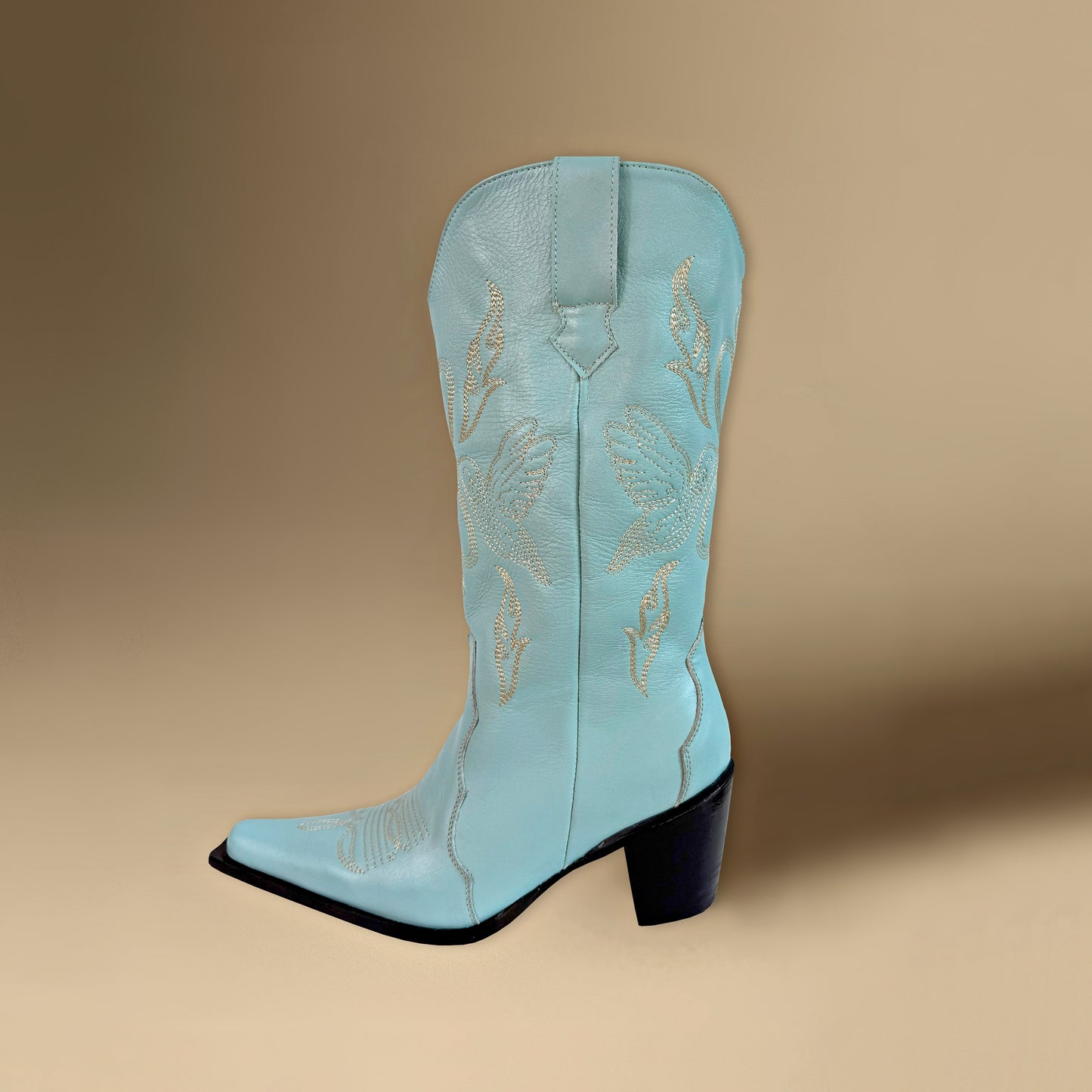 Botas de piel azul cielo modelo Alexa