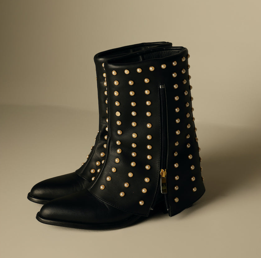 Botas de piel negras Black Pearl