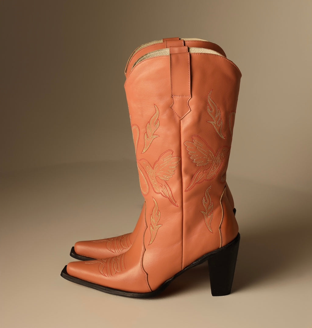 Botas de piel rosas Eira