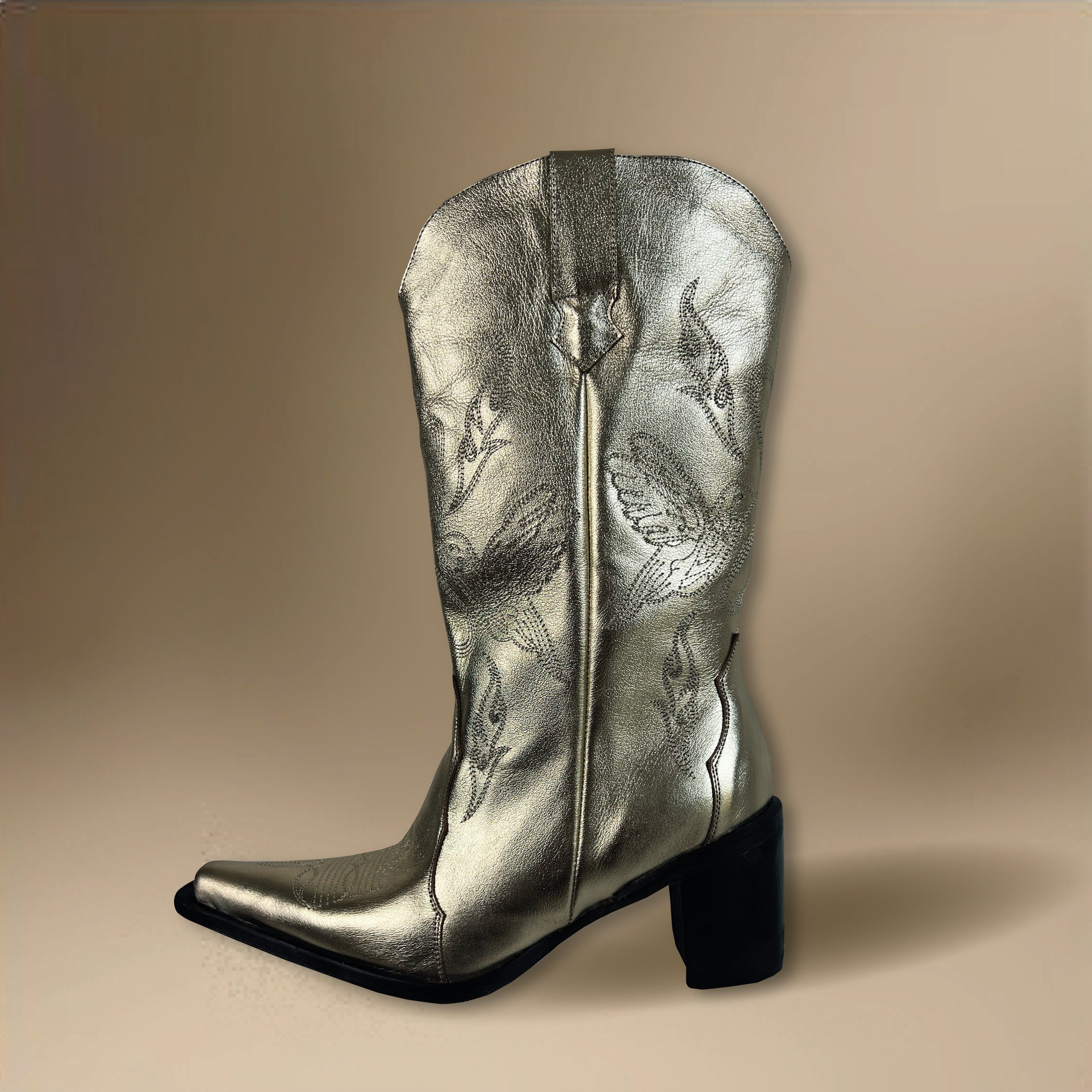 Botas de piel Doradas Isabella